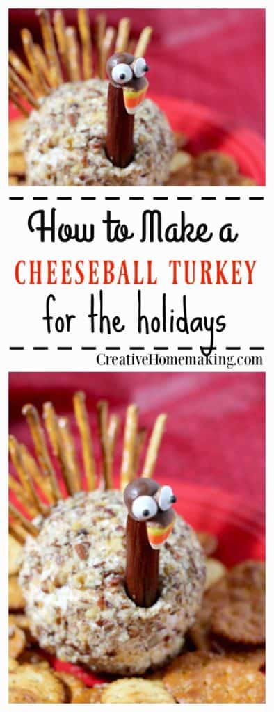 This holiday cheeseball turkey is a fun, easy appetizer to make for Thanksgiving or fall parties or family get togethers.