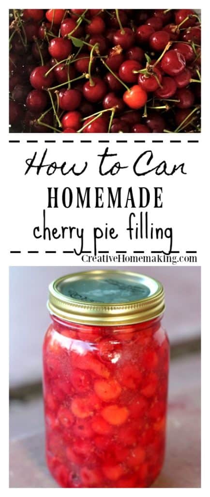 Easy recipe for making and canning homemade cherry pie filling from fresh pie cherries.