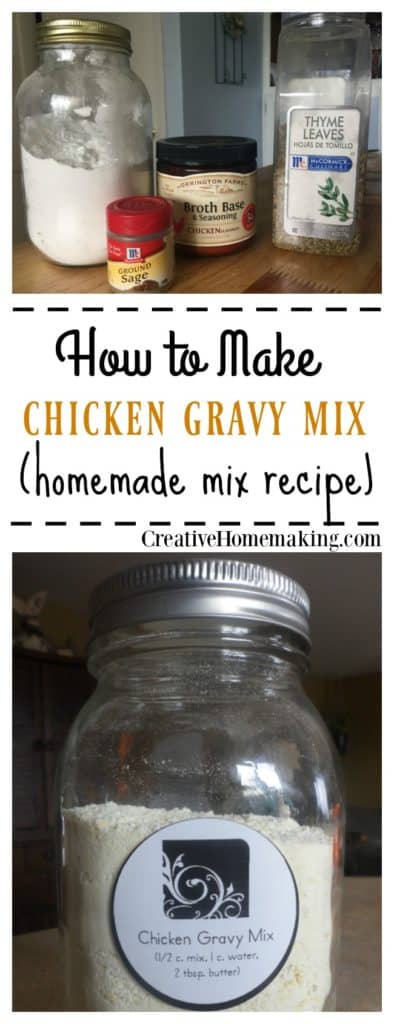 This homemade chicken gravy mix is inexpensive, easy to make, and contains no MSG.