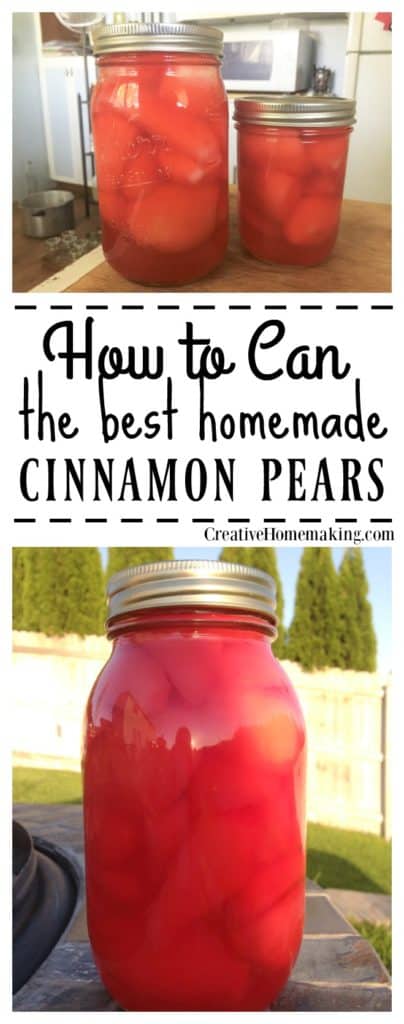 How to can cinnamon pears. Adding red hots to canned pears gives fresh pears a nice cinnamon twist.