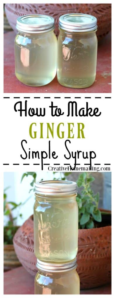 How make an easy ginger simple syrup to refrigerate or can to make homemade ginger ale.