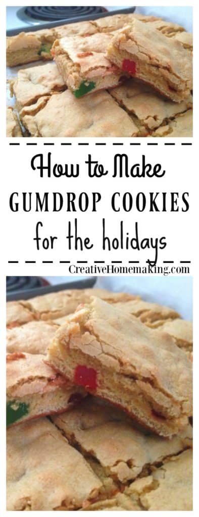 These gum drop cookies are a great treat for the holidays or any time. They make a great addition to Christmas cookie exchanges!