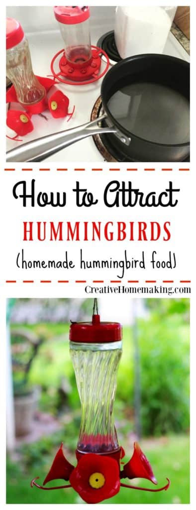 How to make your own hummingbird food to feed the hummingbirds in your garden.