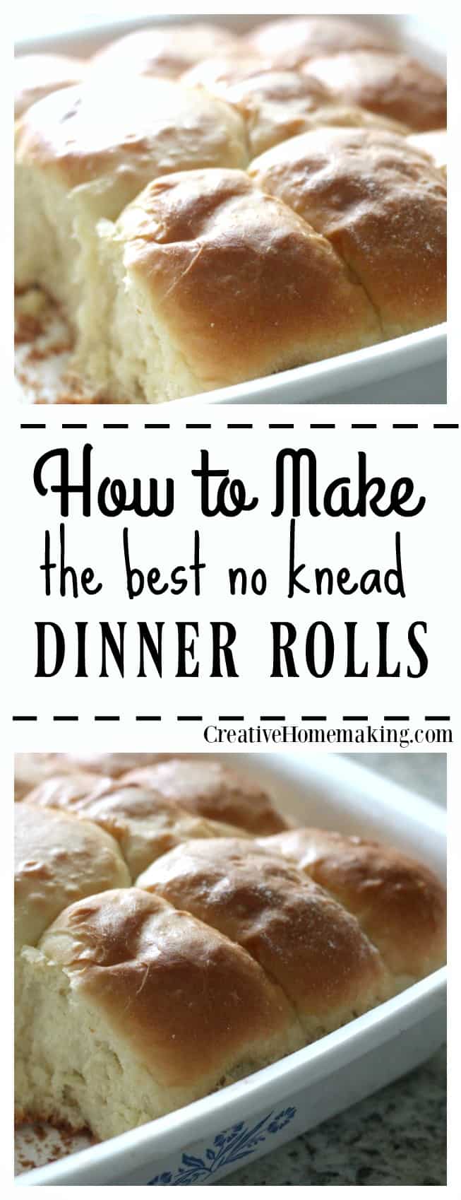 No Knead Dinner Rolls - Creative Homemaking