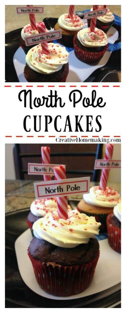 North Pole cupcakes! These fun, festive cupcakes are easy to make and surprise friends and family with this holiday season.