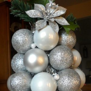 If you are looking for an easy craft to make to decorate your home for the holidays, then consider making this festive ornament tree made from Christmas ball ornaments.