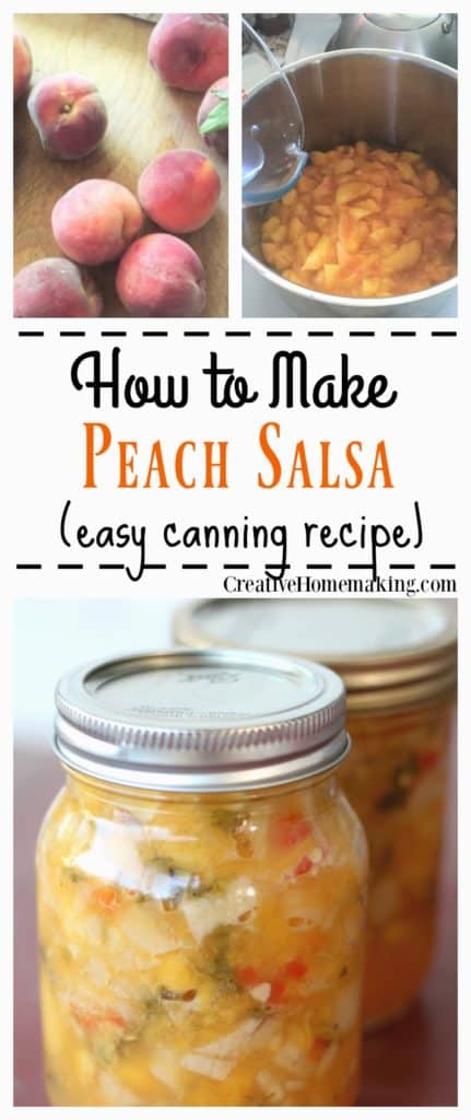 Easy recipe for canning homemade peach salsa.