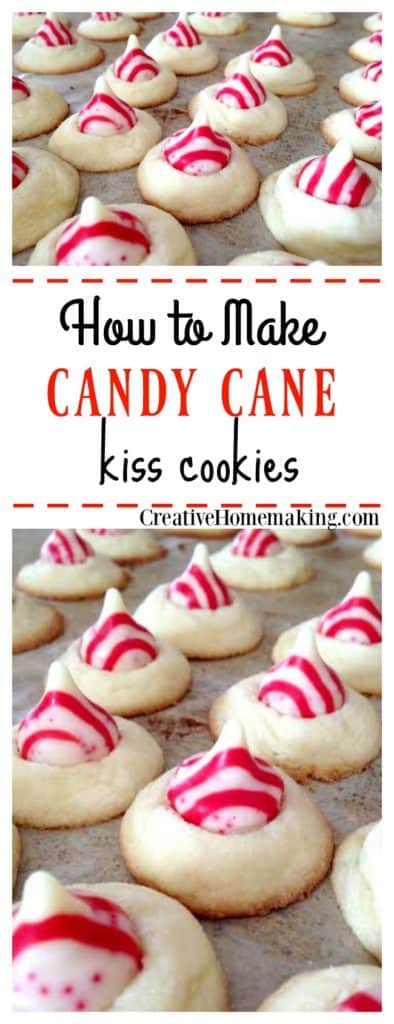 These peppermint candy kiss cookies are a fun holiday variation of Hershey's chocolate kiss cookies.