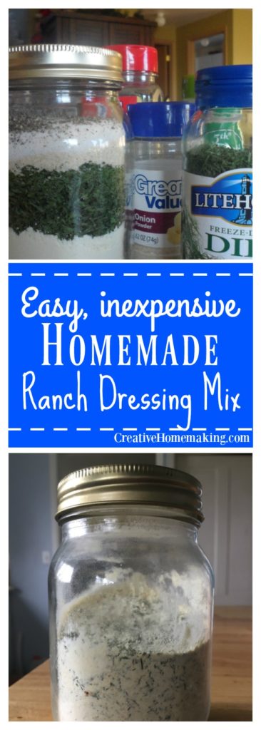 Easy dry Hidden Valley Ranch ranch dressing mix copycat recipe for dressing, dips, chicken, ground beef, veggies, and more.