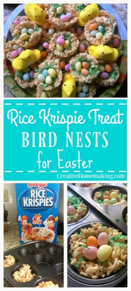 These Rice Krispie treat bird nests are a fun and easy treat to make for kids for Easter.