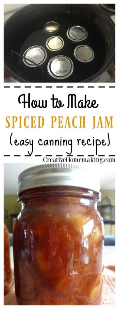 How to make homemade spiced peach jam from fresh picked peaches. No pectin required.