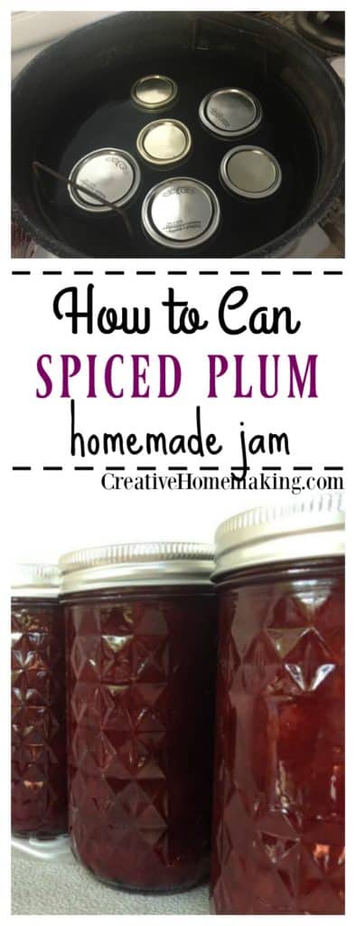 Easy recipe for canning spiced plum jam.