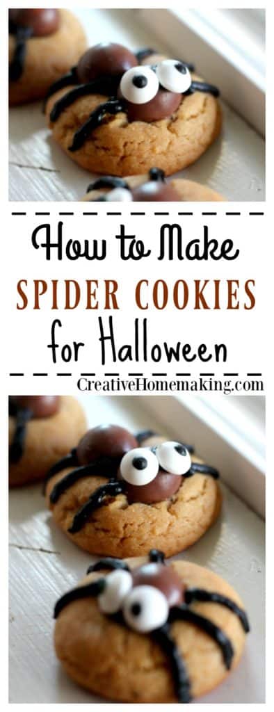 These spider cookies are a fun treat for kids for Halloween. Let your kids help decorate them!