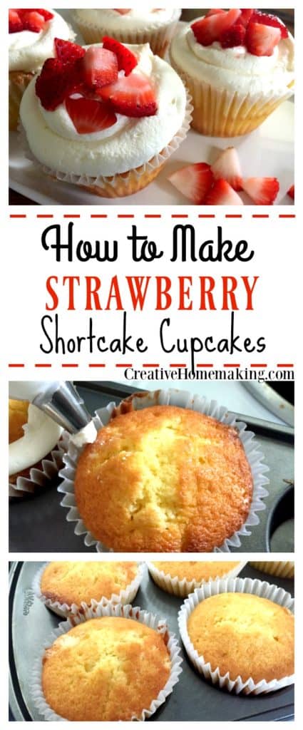 These delicious strawberry shortcake cupcakes are a fun alternative to traditional strawberry shortcake and are an easy summer treat.