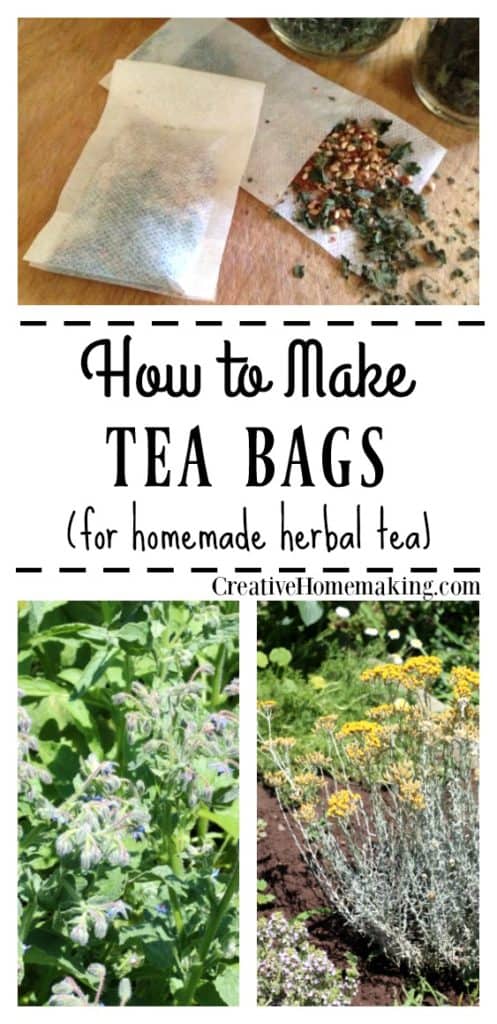 How to make your own tea bags from fresh dried herbs.
