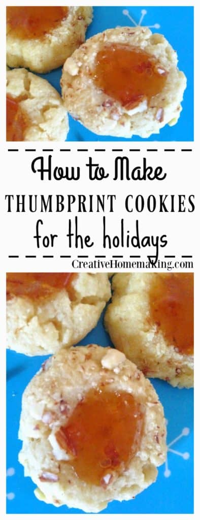 These thumbprint cookies are easy to make and a great way to show off some of your homemade jam (although store bought jam is okay too!).