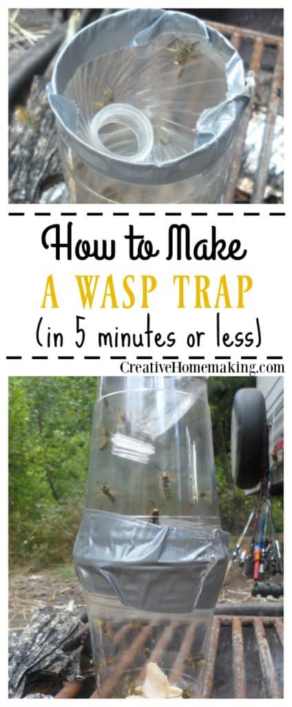 How to make an effective DIY wasp trap in 5 minutes or less with plastic drinking cups, a water bottle, and duck tape.