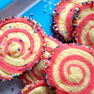 Easy pinwheel cookies recipe for holiday cookie exchanges.