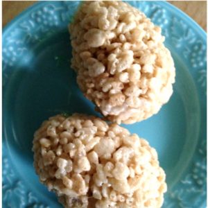 These Rice Krispie eggs have a special treat inside...jelly beans!