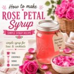 This easy rose petal syrup recipe is floral, beautiful, and perfect for homemade tea drinks, cocktails, desserts, and summer treats. A lovely recipe for simple living, cottage garden flowers, edible flower recipes, and cozy seasonal kitchens. If you enjoy homemade syrups, be sure to try lavender syrup, blueberry syrup, lilac syrup, and simple canning ideas too.