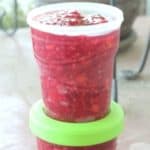 Easy step by step recipe for making raspberry freezer jam