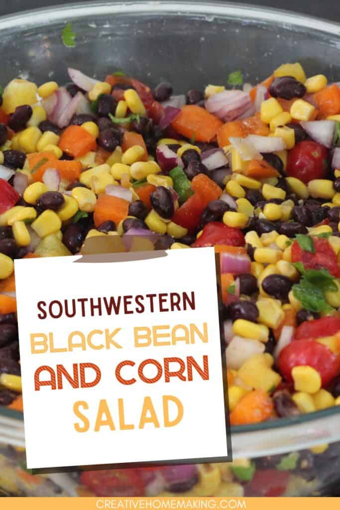 Easy southwestern black bean and corn salad recipe. One of my favorite summer salads for family picnics and barbecues.