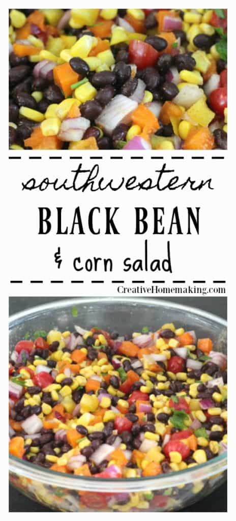 Easy recipe for southwestern black bean and corn salad.