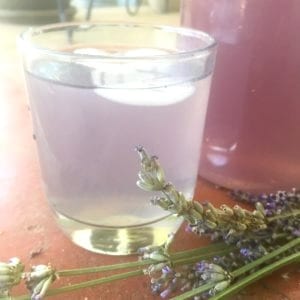 Easy lavender lemonade recipe made from fresh lavender flowers.