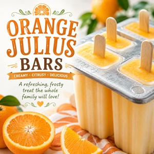 These Orange Julius bars are creamy, citrusy, and the perfect refreshing frozen treat for hot summer days! If you love nostalgic desserts and easy summer food, these frosty orange bars are simple to make and perfect for kids, parties, snacks, and backyard fun.