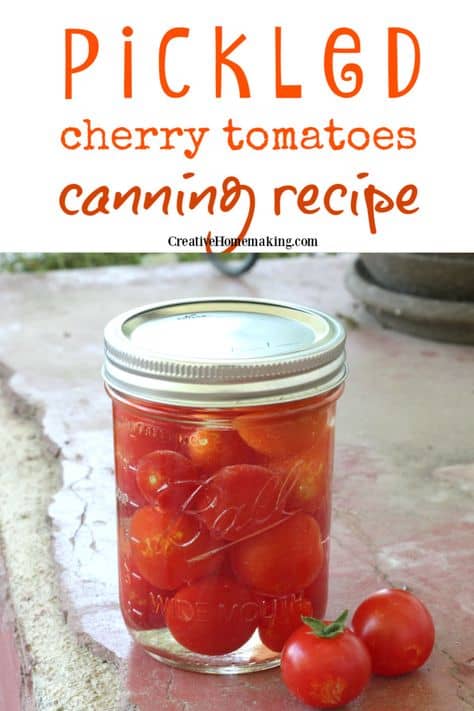 Add a burst of flavor to your meals with homemade pickled cherry tomatoes! This easy recipe for canned pickled cherry tomatoes is perfect for those who love tangy and sweet flavors. Made with fresh cherry tomatoes and a blend of spices, these pickled tomatoes are perfect for adding to salads, sandwiches, and more. Learn how to safely can your own pickled cherry tomatoes at home. Pin now and start canning your own pickled cherry tomatoes today!