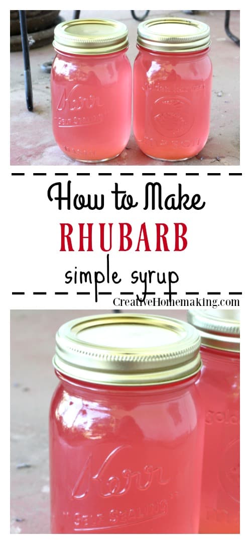 Easy rhubarb simple syrup recipe for canning.