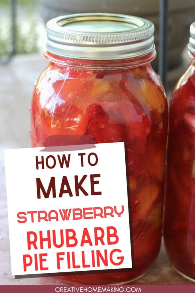 Easy strawberry rhubarb pie filling recipe. One of my favorite summer ideas for canning!