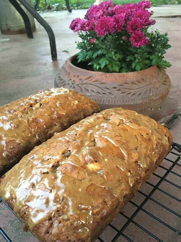 Easy recipe for homemade caramel apple bread. One of my favorite fall desserts!
