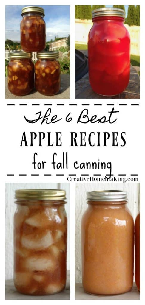 6 best apple canning recipes for fall. Applesauce, apple pie filling, apple pie jam, cinnamon apples, and more!