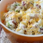 Easy recipe for loaded baked potato salad. One of my favorite potato salad recipes!