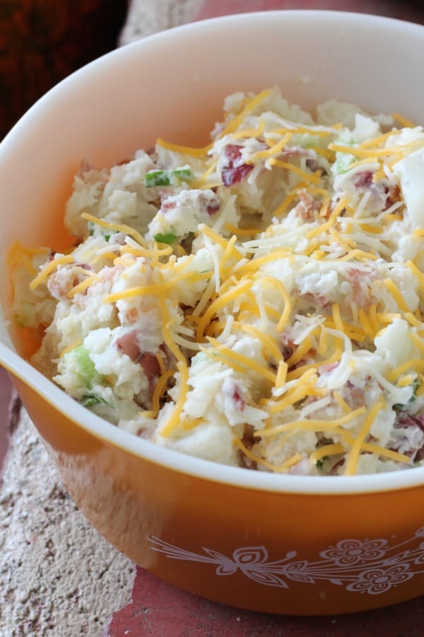 Easy recipe for loaded baked potato salad. One of my favorite potato salad recipes!