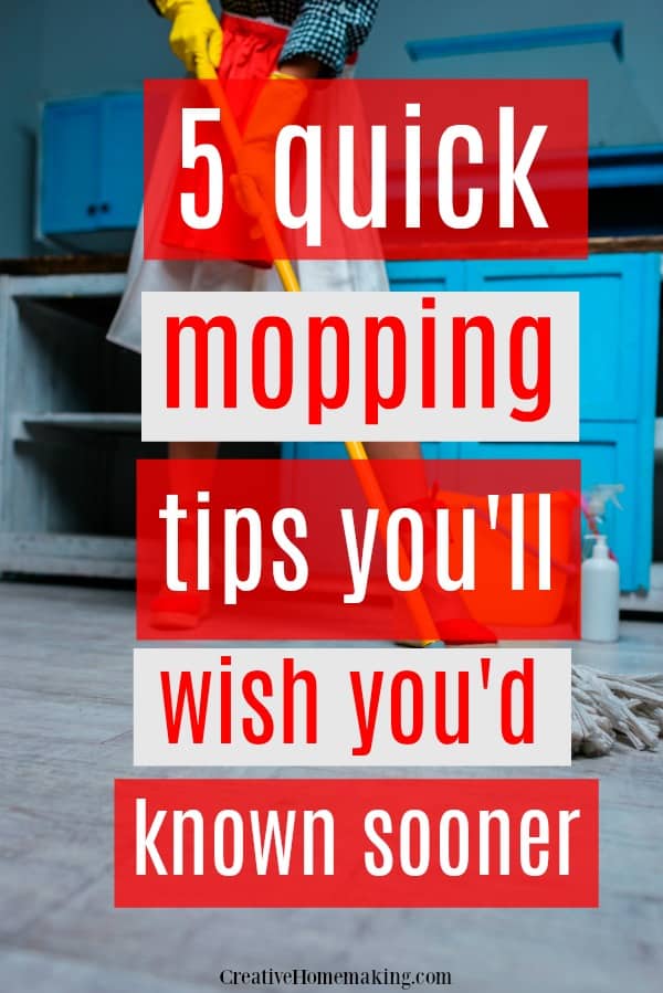 5 quick mopping hacks to make cleaning your kitchen floor easier. Some of my favorite kitchen cleaning hacks!