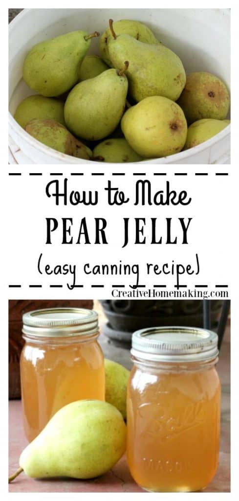 Easy recipe for canning pear jelly. One of my favorite fall canning recipes!