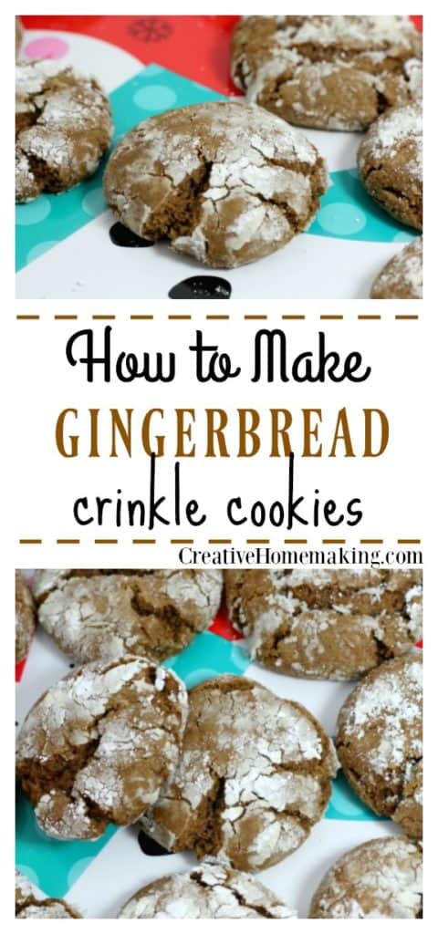 Easy recipe for gingerbread crinkle cookies. One of my new favorite Christmas cookie recipes for holiday cookie exchanges!