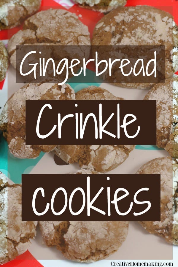 Easy recipe for gingerbread crinkle cookies. One of my new favorite Christmas cookie recipes for holiday cookie exchanges!