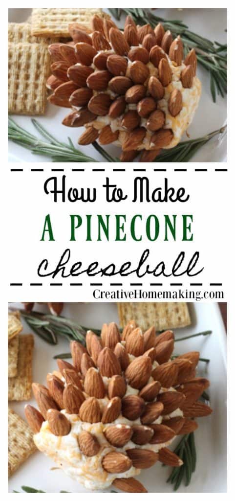 These pinecone cheeseballs are a great Christmas party food appetizer idea! Make ahead of time and refrigerate until the day of the party or holiday meal.