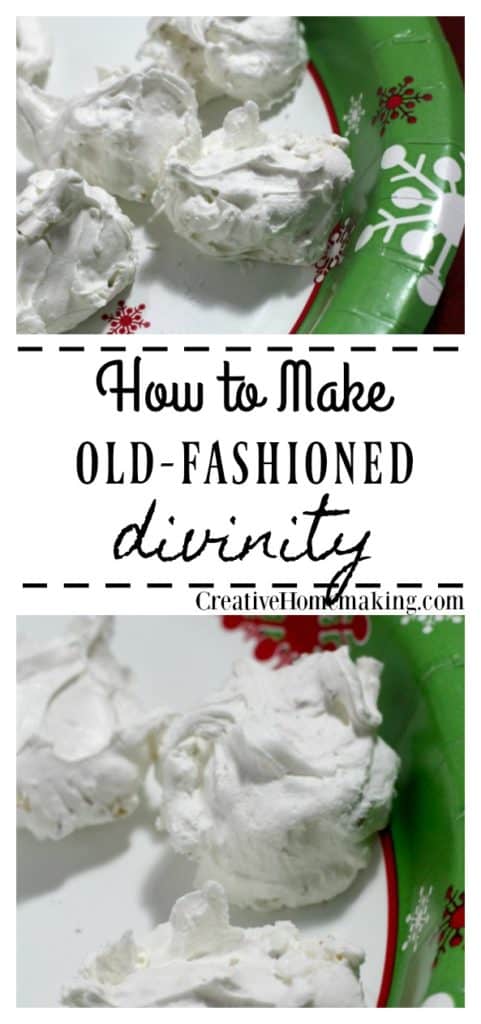 Easy old-fashioned divinity recipe that would make your grandma proud. Great holiday recipe to give as a Christmas gift.