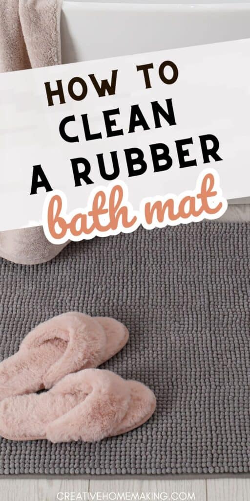 Keep your bathroom clean and safe with this easy tutorial on how to clean a rubber bath mat. With just a few simple steps, you can remove dirt, grime, and mildew from your mat, leaving it fresh and slip-free. Follow along as we show you how to soak, scrub, and rinse your mat to perfection. Say goodbye to slippery surfaces and hello to a clean and comfortable bath experience. Pin this now and save it for your next cleaning day!