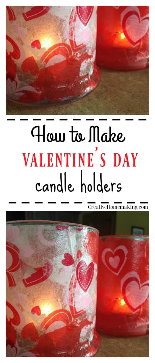 Valentine's Day Decoupage Candle Holders Creative Homemaking
