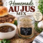Make your own homemade au jus mix from scratch with simple pantry ingredients. Perfect for roast beef sandwiches, French dip sandwiches, beef recipes, and keeping a flavorful homemade mix ready in your pantry.