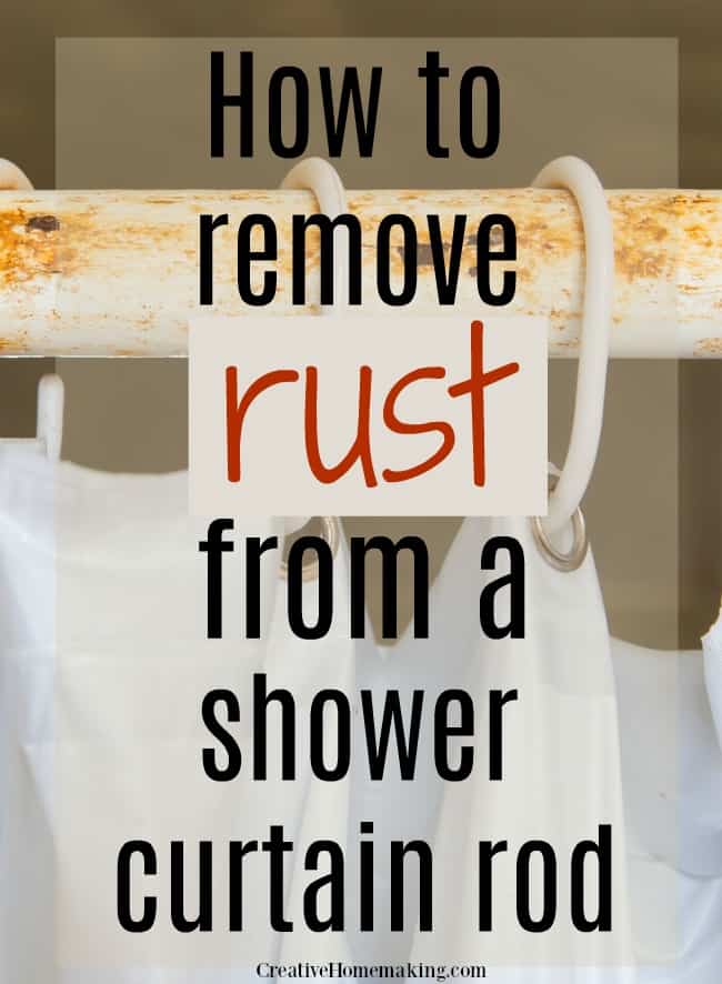 Easy cleaning hack for removing rust from a shower rod. One of my favorite bathroom cleaning tips!