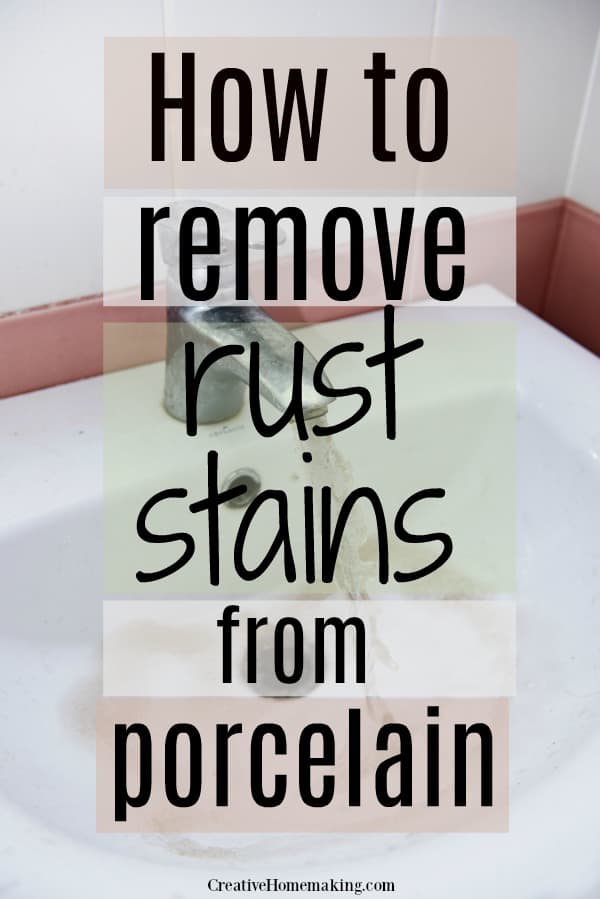 Easy DIY tips for removing rust from porcelain bathtubs and sinks. How to make an old bathtub or sink look new!