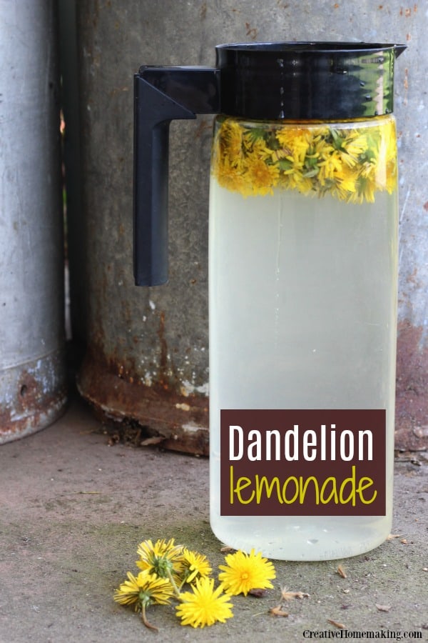 Pitcher of dandelion lemonade