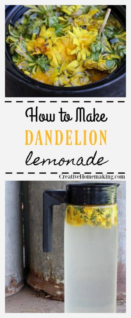 Tall pitcher of dandelion lemonade