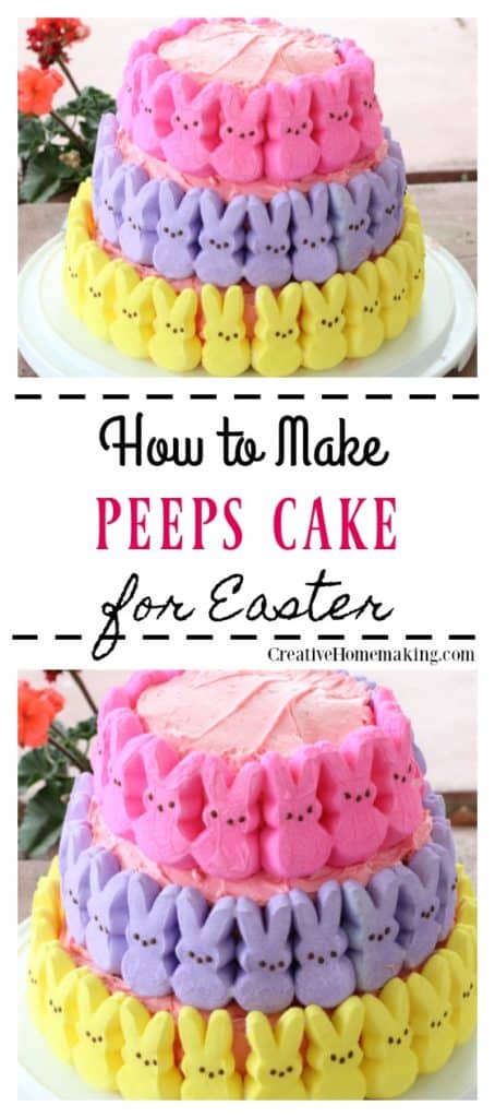 Easy decorated peeps cake for Easter.